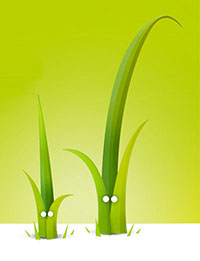 playful illustration of blades of grass with eyes, take from the Twig homepage