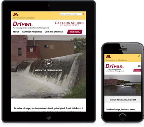 screenshot of Carlson Driven website on mobile and tablet