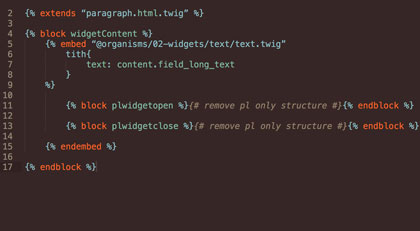 Twig Inheritance Embed Drupal code example