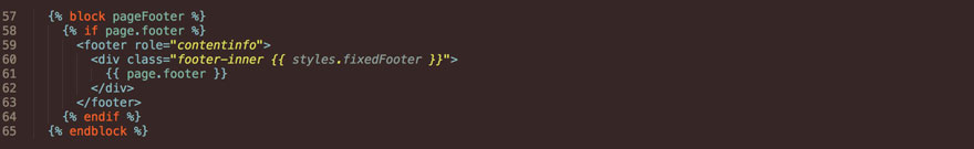 Twig macro fixed footer variable code example