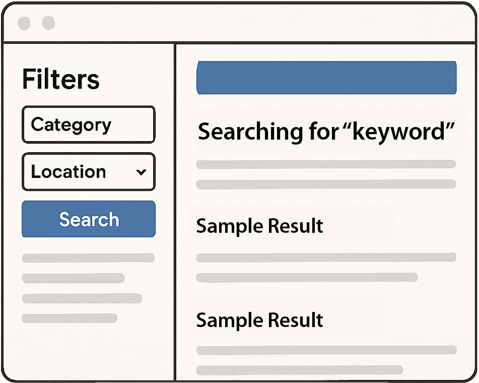 icon of traditional search results page