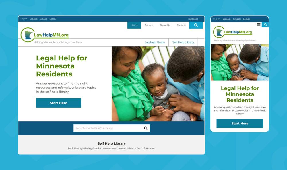 screenshot of lawhelp website pages