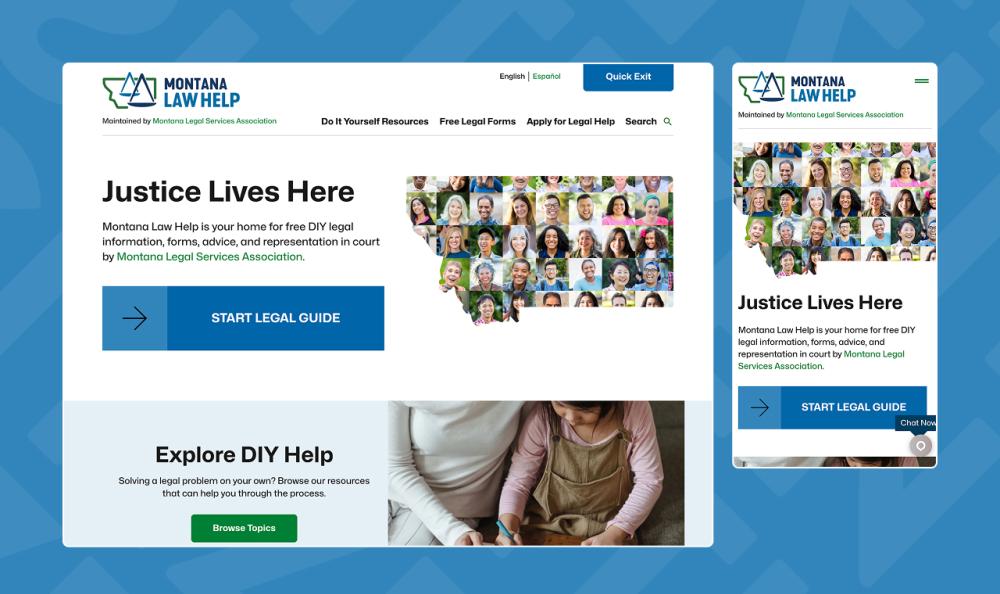 screenshot of web pages from Montana Law Help website