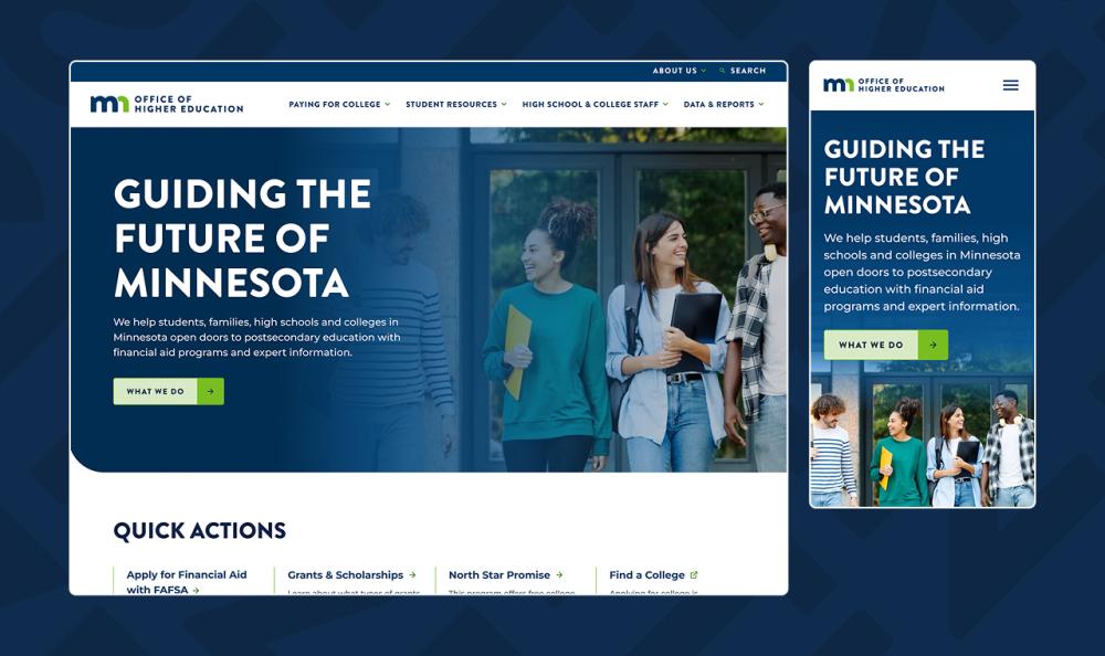 screenshot of OHE homepage