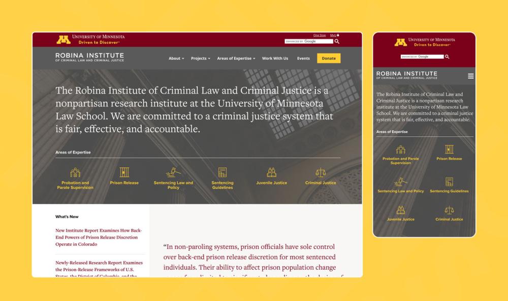 screenshots of Robina website