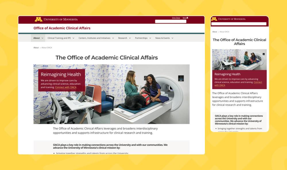 screenshots from the OACA websites