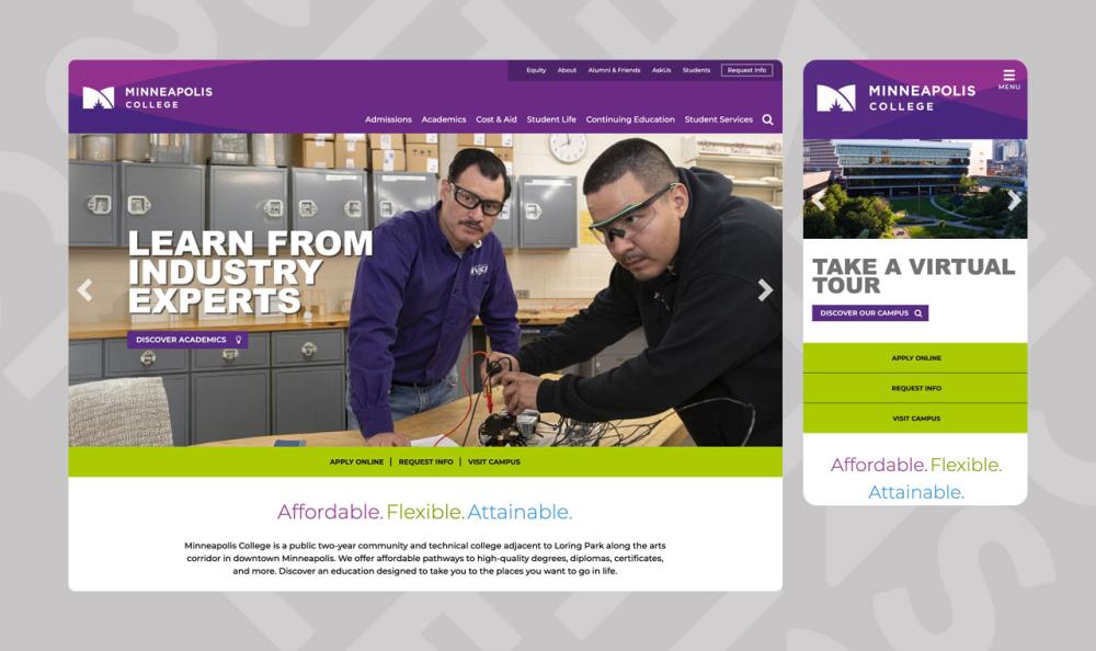 screenshot of MCTC homepage