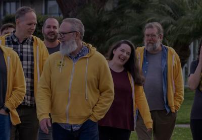 Electric Citizen team walking together outside