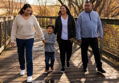 family walking together outdoors