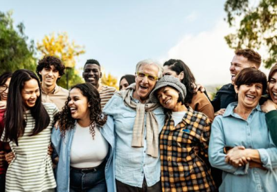 different generations of people together outdoors