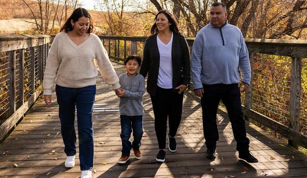 family walking together outdoors