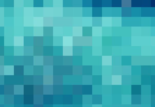 abstract background image of pixel-like squares in shades of green and blue