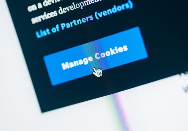 cropped image of a website with a "Manage Cookies" button visible