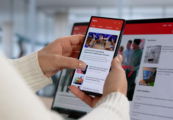 sample of web content on a smartphone and desktop