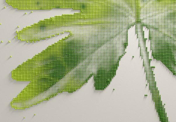 pixelated image of a leaf