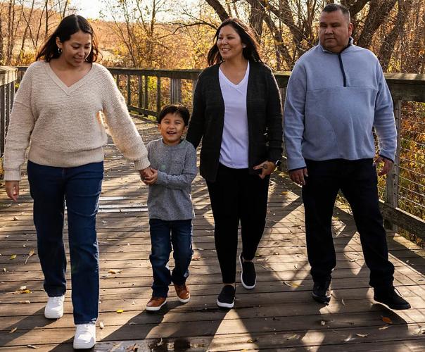 family walking together outdoors