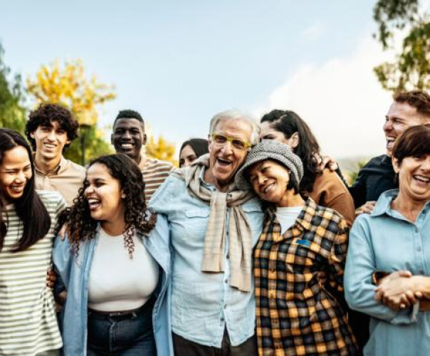 different generations of people together outdoors