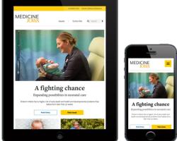 screenshot of Medicine Iowa website on mobile devices