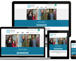 screenshots of Wilder's website, rendered on different size devices