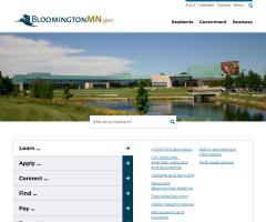 screenshot of home page of city website