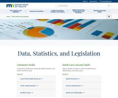 screenshot of MDH data page