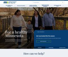 screenshot of MDH homepage