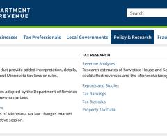 dropdown menu on revenue website