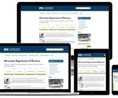 screenshots of Revenue website on different size screens