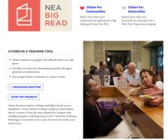 graywolf website, screenshot of Citizen in the Classroom page content