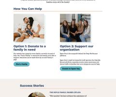 Help Me Bounce website donate page