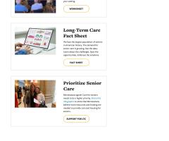 screenshot of the Take Action page on LeadingAge MN