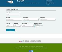 screenshot of legal provider portal
