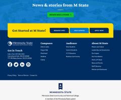 screenshot of the MState website footer