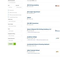 OHE college finder tool, screenshot