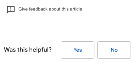 sample of feedback form on a Google page