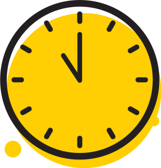 icon of an analog clock with gold background