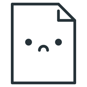 icon of a page with sad face, representing "no results"