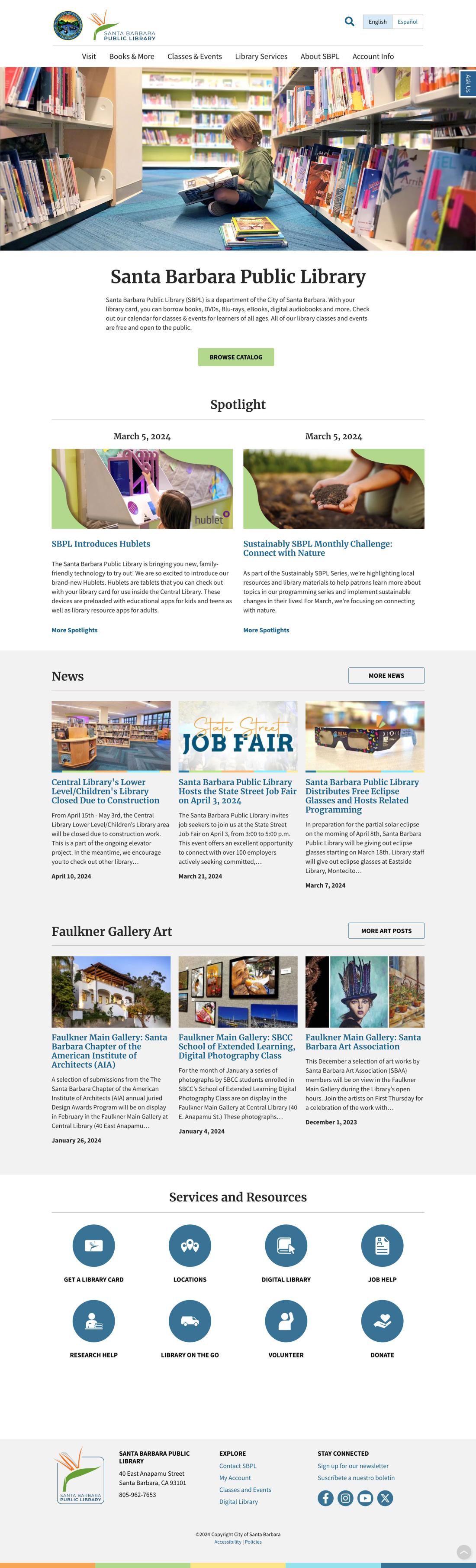 Santa Barbara library home