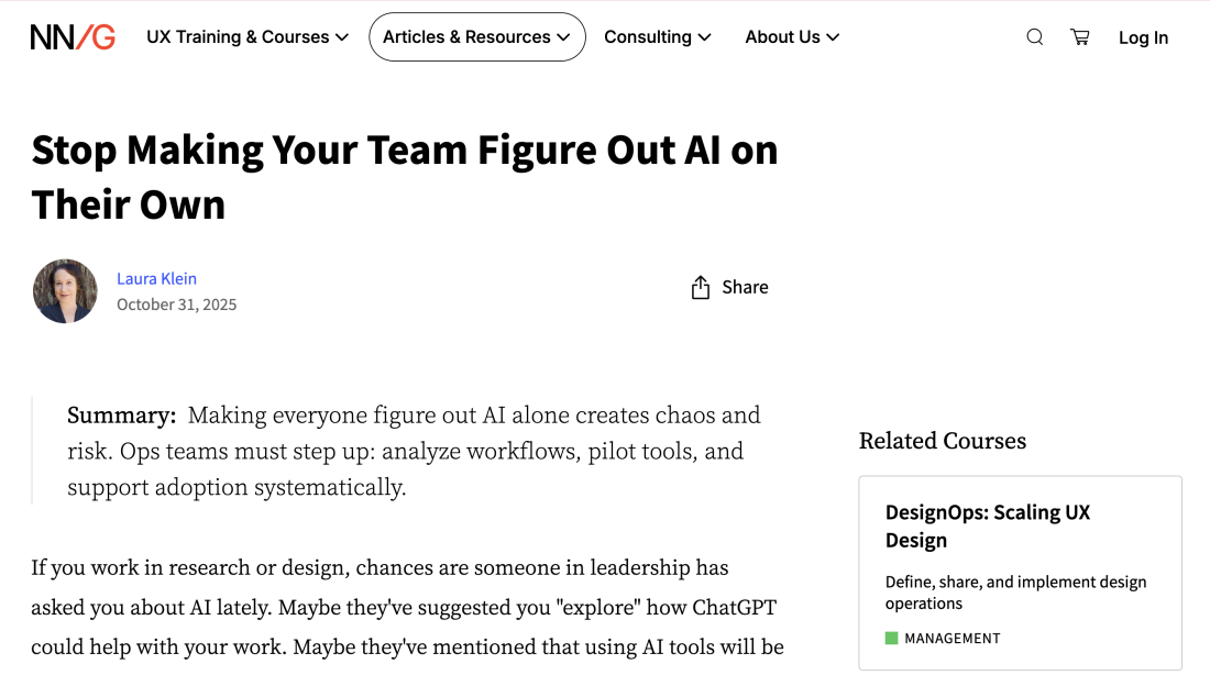 screenshot of sample webpage article featuring a summary